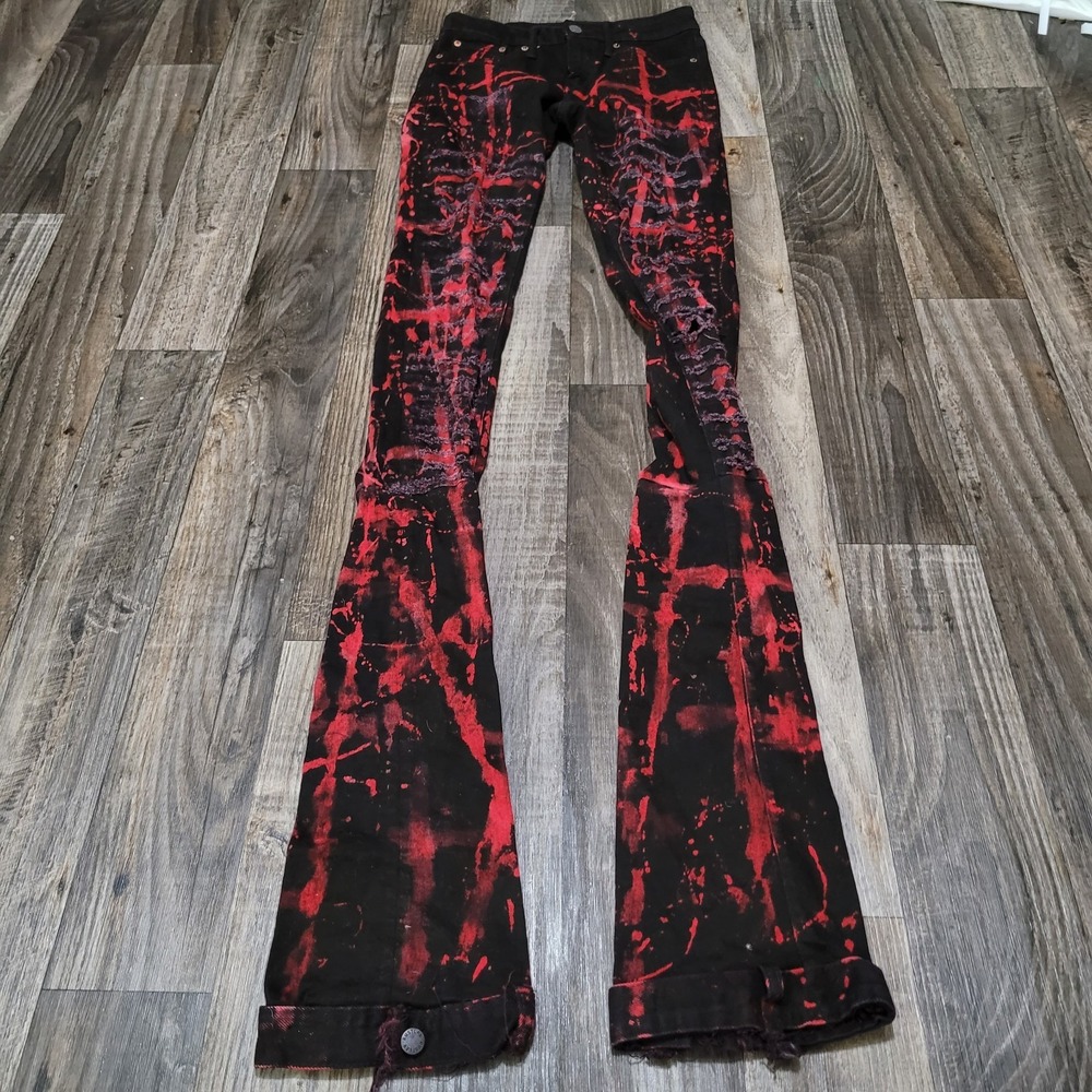 American Eagle X Rustler Roll Up/Stack Jeans Men's 28x44 Handmade/Dyed